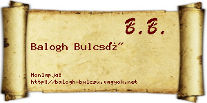 Balogh Bulcsú névjegykártya